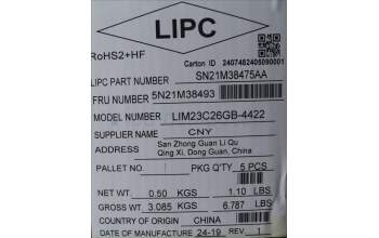 Lenovo 5N21M38493 NB_KYB 4C4TT50N-BK-CHY-UK