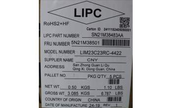 Lenovo 5N21M38501 NB_KYB 4C4TT50N-BK-CHY-TC