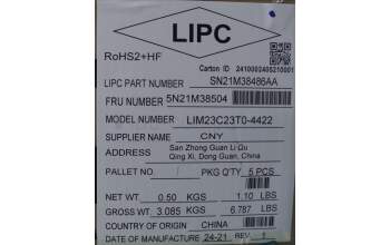 Lenovo 5N21M38504 NB_KYB 4C4TT50N-BK-CHY-THAI