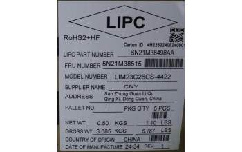 Lenovo 5N21M38515 Keyboard Internal, Czech/Slovak, Black, Non-Backlight, UK