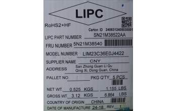 Lenovo 5N21M38540 NB_KYB 4C4TT50B-BK-CHY-SPA