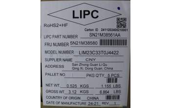 Lenovo 5N21M38580 Keyboard Internal, Thai, Black, Backlight, US