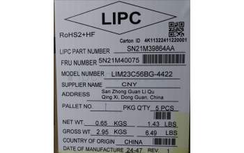 Lenovo 5N21M40075 Keyboard Internal, Bulgarian, Black, Non-Backlight, w/Number, UK