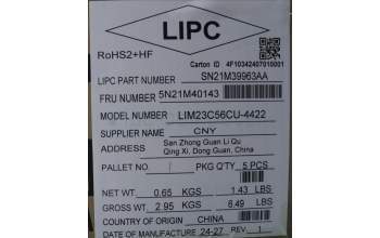 Lenovo 5N21M40143 NB_KYB 4C6TT50N-BK-CHY-FRA/ENG
