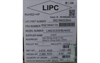 Lenovo 5N21M40179 Keyboard Internal, Hebrew, Black, Backlight, w/Number, US