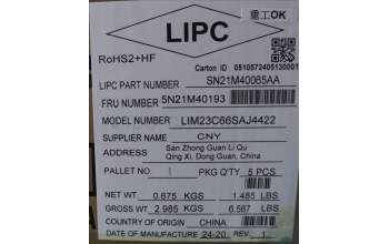 Lenovo 5N21M40193 Keyboard Internal, Slovenian, Black, Backlight, w/Number, UK