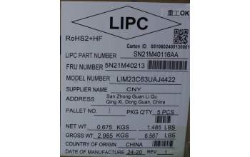 Lenovo 5N21M40213 Keyboard Internal, Ukraine, Black, Backlight, w/Number, US