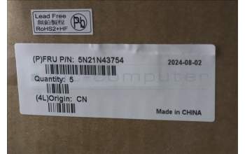 Lenovo 5N21N43754 Keyboard Internal, Danish, Black, Non-Backlight, UK