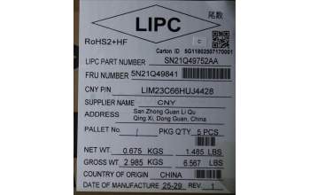 Lenovo 5N21Q49841 Keyboard Internal, Hungarian, Black, Backlight, w/Number