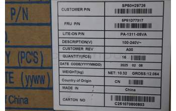 Lenovo 5P51D77317 FRU TFX 310W 92% PSU