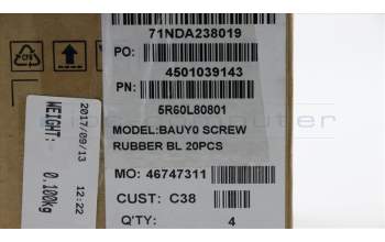 Lenovo RUBBER Screw Rubber C 80S9 Black 20PCS für Lenovo Yoga 510-14AST (80S9)
