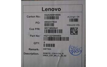 Lenovo 5R71M93541 H Ctrl_R EMEA_CAP_CL_IN