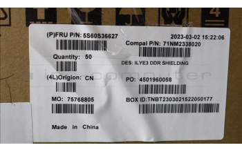 Lenovo 5S60S36627 DIMM SHIELDING C 82YA