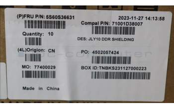 Lenovo 5S60S36631 DIMM SHIELDING C 83DG