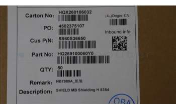 Lenovo 5S60S36650 MB Shielding H 83S4