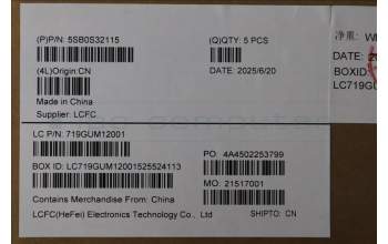 Lenovo 5SB0S32115 SPEAKERINT L 83F1 (L+R)