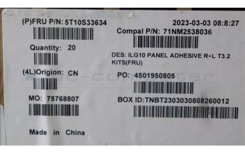 Lenovo 5T10S33634 Removable Tape R+L C 82XV T3.2