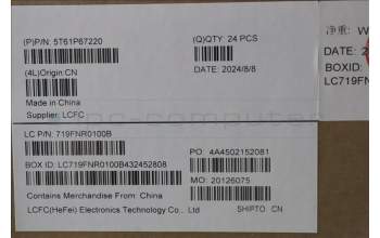 Lenovo 5T61P67220 CS22_3+2bCP,Glass like Mylar,Goodix PCB,Black,NFC,SOVP&MP,Transimage