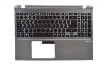 60.RZCN2.045 Original Acer Tastatur inkl. Topcase DE (deutsch) schwarz/silber mit Backlight