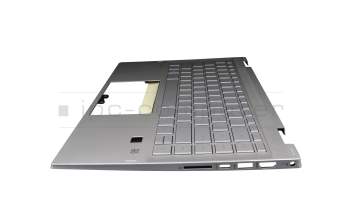 6037B0195004 Original HP Tastatur inkl. Topcase DE (deutsch) silber/silber mit Backlight Fingerprint / Hintergrundbeleuchtung