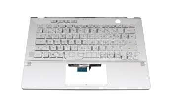 6053B1788221 Original Asus Tastatur inkl. Topcase DE (deutsch) silber/silber mit Backlight