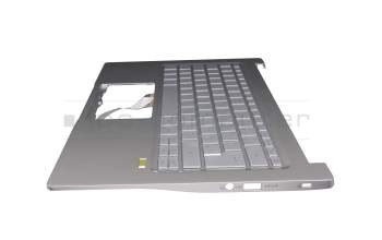 6B.HSEN2.046 Original Acer Tastatur inkl. Topcase DE (deutsch) silber/silber mit Backlight