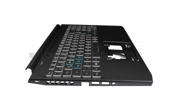 6B.QAUN2.014 Original Acer Tastatur inkl. Topcase DE (deutsch) schwarz/weiß/schwarz mit Backlight (Anschlusskabel 16mm)