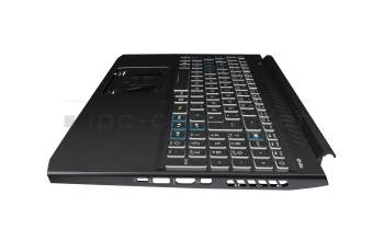 6B.QAUN2.014 Original Acer Tastatur inkl. Topcase DE (deutsch) schwarz/weiß/schwarz mit Backlight (Anschlusskabel 16mm)