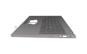 6BKJ9N7011 Original Acer Tastatur inkl. Topcase DE (deutsch) silber/silber mit Backlight