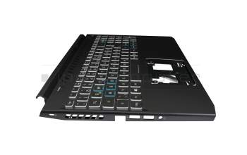 6BQAUN2014 Original Acer Tastatur inkl. Topcase DE (deutsch) schwarz/schwarz mit Backlight (Anschlusskabel 16mm)