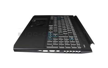 6BQAUN2014 Original Acer Tastatur inkl. Topcase DE (deutsch) schwarz/schwarz mit Backlight (Anschlusskabel 16mm)