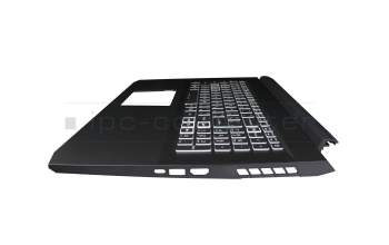 6BQCUN2009 Original Acer Tastatur inkl. Topcase UA (ukrainisch) schwarz/weiß/schwarz mit Backlight