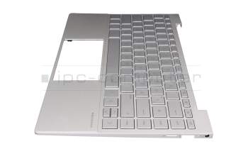 71NIN132077 Original HP Tastatur inkl. Topcase DE (deutsch) silber/silber mit Backlight