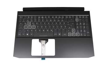 71NIX5BO090 Original Compal Tastatur inkl. Topcase DE (deutsch) schwarz/weiß/schwarz mit Backlight