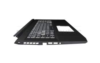 71NIY2BO080 Original Compal Tastatur inkl. Topcase UA (ukrainisch) schwarz/weiß/schwarz mit Backlight