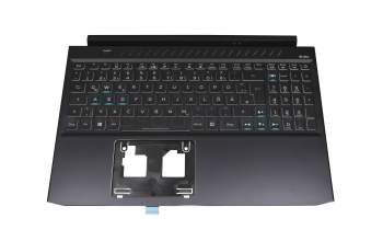 71NJ22BO018 Original Compal Tastatur inkl. Topcase DE (deutsch) schwarz/weiß/schwarz mit Backlight (Anschlusskabel 16mm)