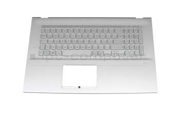 90NB0PI1-R32GE0 Original Asus Tastatur inkl. Topcase DE (deutsch) silber/silber mit Backlight