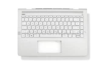 933313-041 Original HP Tastatur inkl. Topcase DE (deutsch) silber/silber mit Backlight