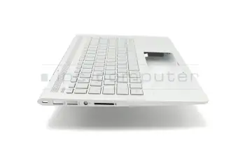933313-041 Original HP Tastatur inkl. Topcase DE (deutsch) silber/silber mit Backlight