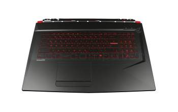 95717C61EC06 Original MSI Tastatur inkl. Topcase DE (deutsch) schwarz/schwarz mit Backlight rote Hintergrundbeleuchtung