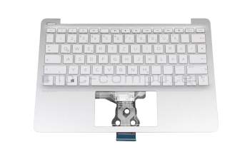 9Z.NDZSQ.20G Original HP Tastatur inkl. Topcase DE (deutsch) weiß/silber