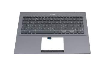 AEUJ7G00010 Original Quanta Tastatur inkl. Topcase DE (deutsch) grau/grau mit Backlight
