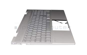 AM2UU000640 Original HP Tastatur inkl. Topcase DE (deutsch) silber/silber mit Backlight (DSC Grafik)