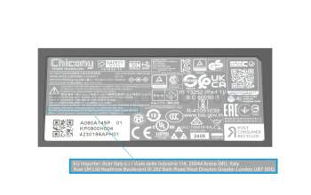 Acer Aspire 7 (A715-73G) Original Netzteil 90,0 Watt eckige Bauform
