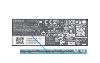 Acer Switch 5 (SW512-52P) Original Netzteil 45,0 Watt