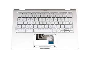 Asus Chromebook Flip C434TA Original Tastatur inkl. Topcase DE (deutsch) silber/silber mit Backlight