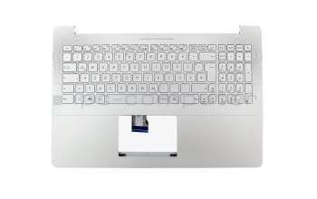 Asus N501JW Original Tastatur inkl. Topcase DE (deutsch) silber/silber mit Backlight