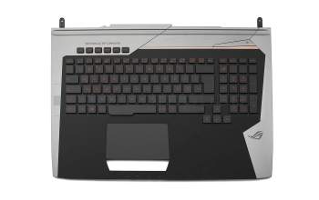 Asus ROG GX700VO Original Tastatur inkl. Topcase DE (deutsch) schwarz/silber mit Backlight