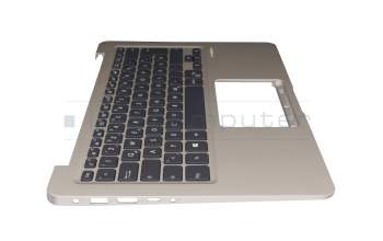 Asus VivoBook 14 X411UN Original Tastatur inkl. Topcase DE (deutsch) schwarz/champagner mit Backlight