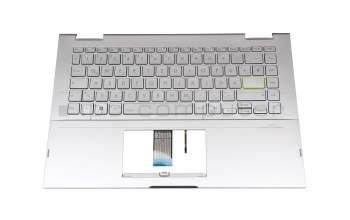 Asus VivoBook Flip 14 TP470EA Original Tastatur inkl. Topcase DE (deutsch) silber/silber mit Backlight